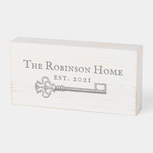 Vintage Personalized Name Home Key Wooden Box Sign