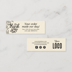 Vintage Personalized Order Thank You Card