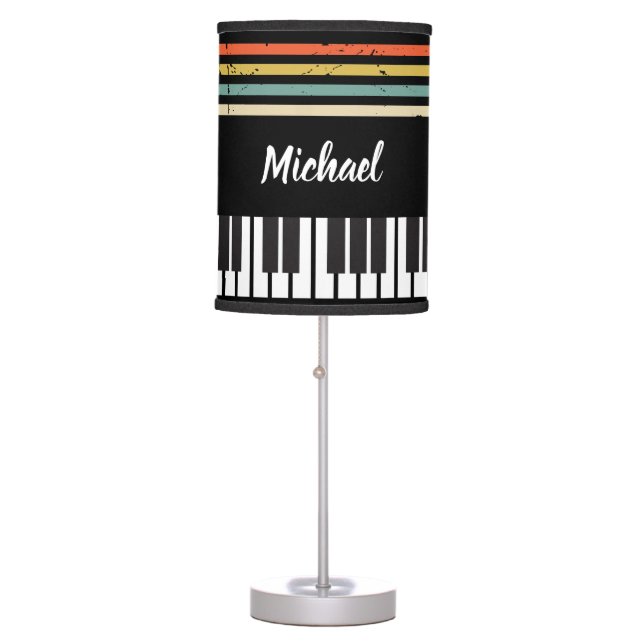 Vintage Personalized Piano Keys  Table Lamp (Front)