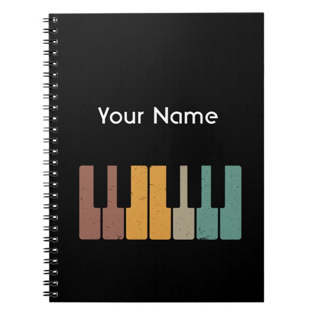 Vintage Personalized Piano Notebook (Front)