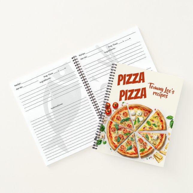 Vintage Personalized Pizza Recipes Notebook (Inside)