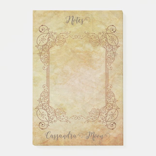 Vintage Personalized Romantic Steampunk Fairytale Post-it Notes (Front)
