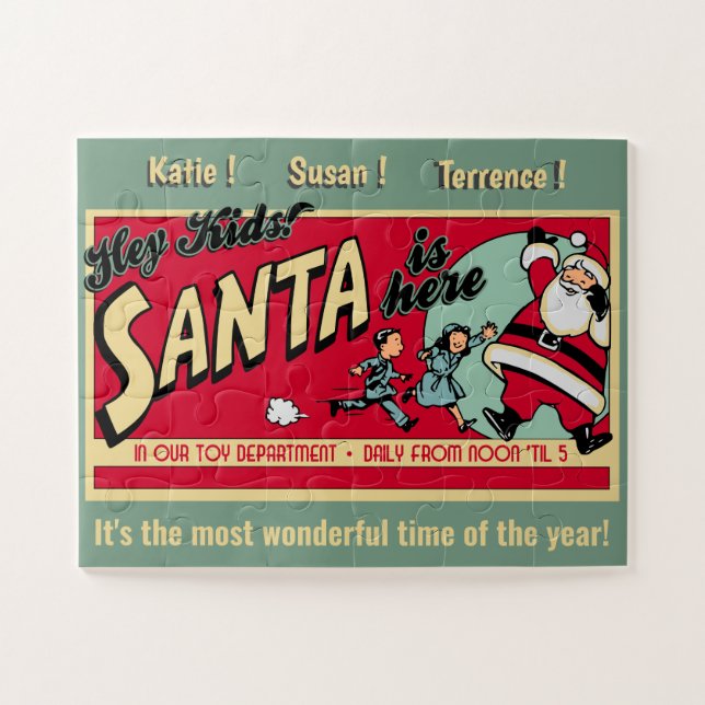 Vintage Personalized Santa Puzzle (Horizontal)