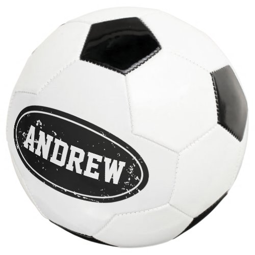 Vintage personalized soccer ball with custom name