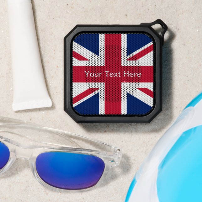 Vintage Personalized Union Jack Bluetooth Speaker (Insitu(Beach))