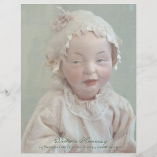 Vintage Personalized Victorian Ancient Girl Doll Letterhead
