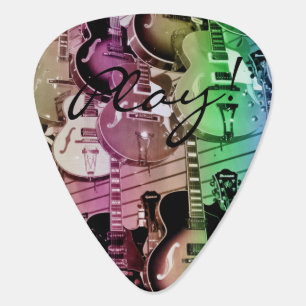 Vintage Personalized Wall of Guitars Guitar Pick