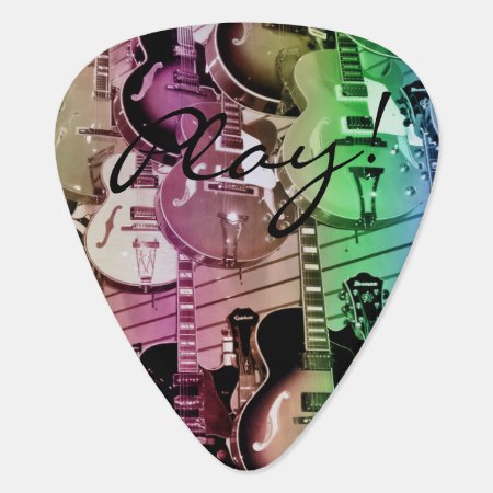 Vintage Personalized Wall Of Guitars Guitar Pick