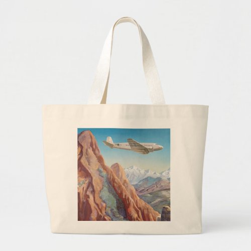 Vintage Peru of the Incas via Pan American Travel Large Tote Bag