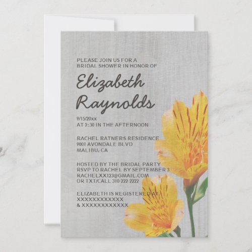 Vintage Peruvian Lily Bridal Shower Invitations