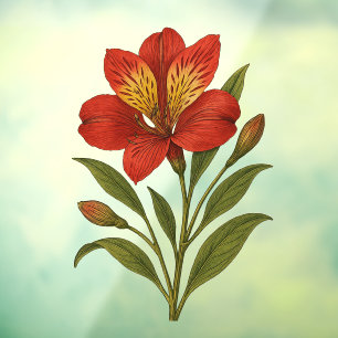 Vintage Peruvian Lily Window Cling