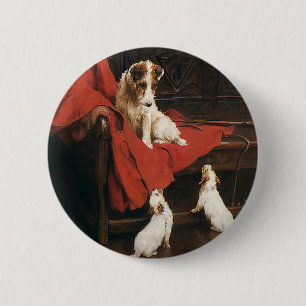 Vintage Pet Animals, Jack Russel Terrier Dogs Button