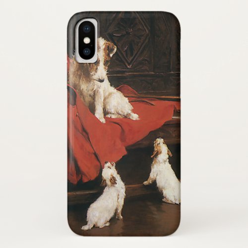 Vintage Pet Animals Jack Russel Terrier Dogs iPhone X Case