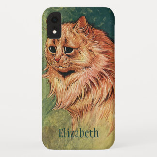 Vintage Pet Animals, Long Haired Orange Cat iPhone XR Case