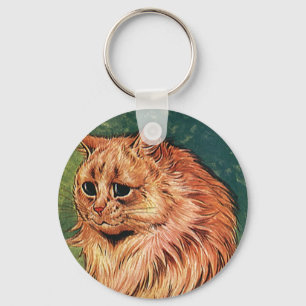 Vintage Pet Animals, Long Haired Orange Cat Keychain