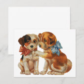 Vintage Pet Animals, Puppy Love Puppies with Bows (Front/Back)