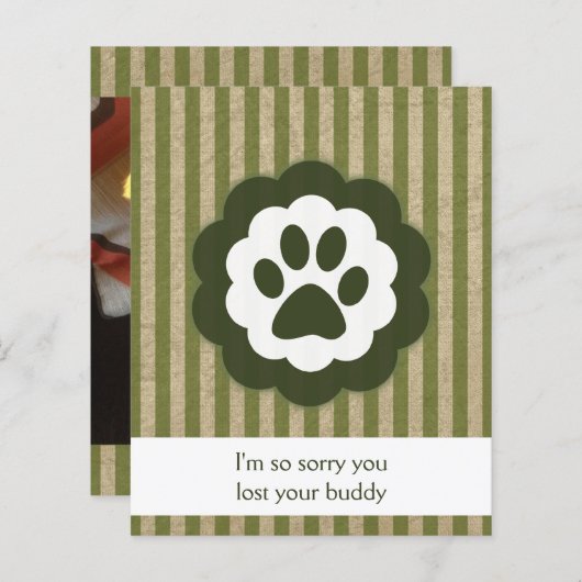vintage pet loss sympathy card (Front/Back)