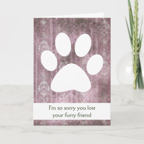 vintage pet loss sympathy card