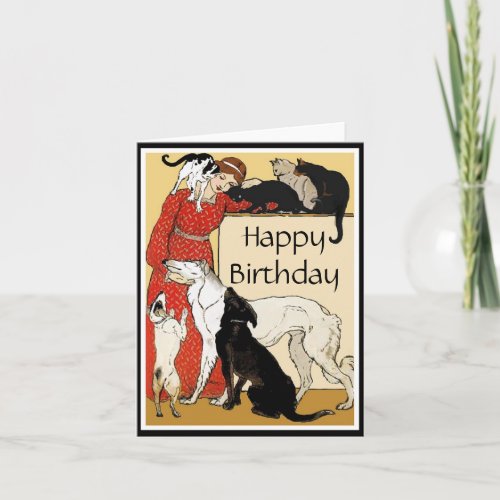 Vintage Pet Lover Birthday Card