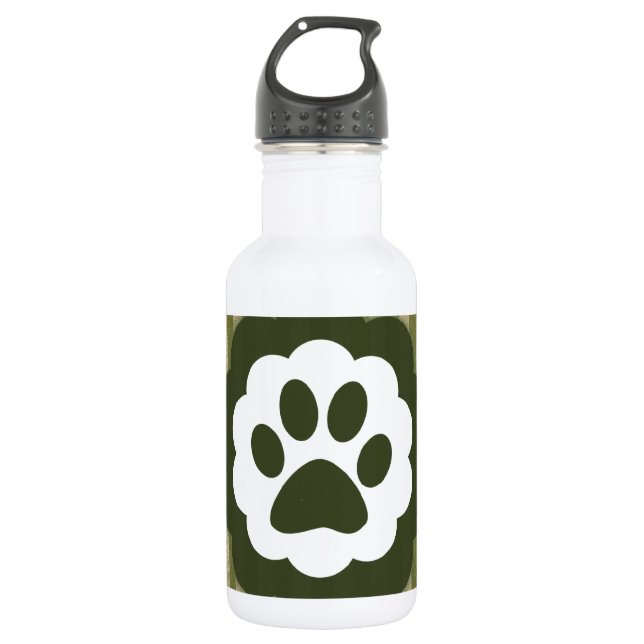 vintage pet paw water bottle (Front)