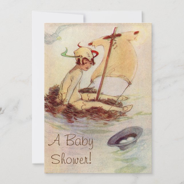 Vintage Peter Pan Baby Shower Invitation (Front)