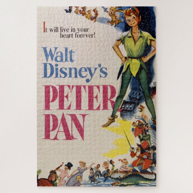 Vintage Peter Pan Poster Art - Kids Jigsaw Puzzle (Vertical)