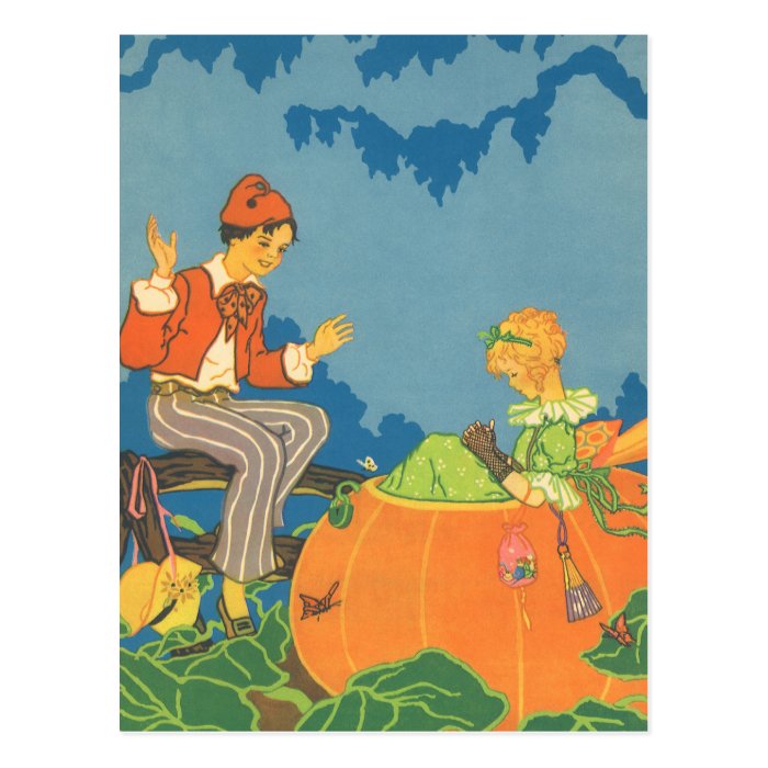 Vintage Peter Peter Pumpkin Eater Nursery Rhyme Postcards