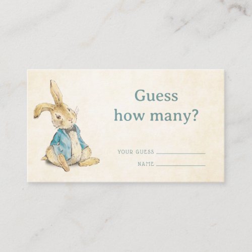 Vintage Peter Rabbit Baby Shower Guess How Many Enclosure Card