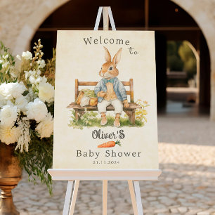 Vintage Peter Rabbit Baby Shower Welcome Foam Board