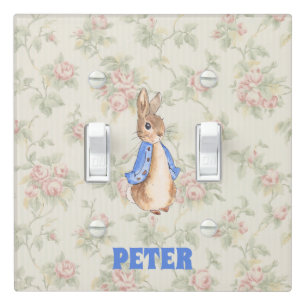 Vintage Peter Rabbit Beatrix Potter Floral Kid's Light Switch Cover