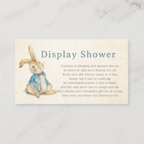 Vintage Peter Rabbit Display Shower Baby Shower Enclosure Card