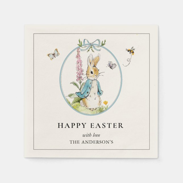 Vintage Peter rabbit Happy Easter Napkins (Front)