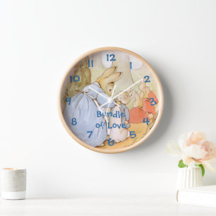 Vintage Peter Rabbit Nursery Wall Clock