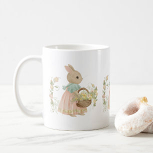 vintage peter rabbit with flowers Coffee Mug