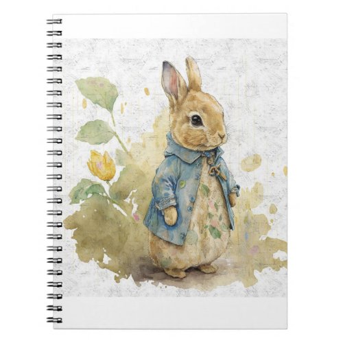 vintage peter rabbit with flowers notebook