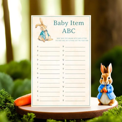 Vintage Peter The Rabbit Baby Shower Item ABC Game