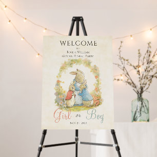 Vintage Peter The Rabbit Gender Reveal Boy Girl Foam Board
