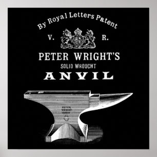 Vintage Peter Wright Anvil Blacksmithing Poster