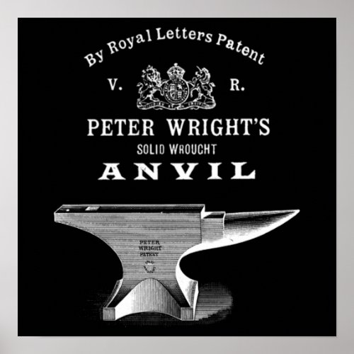 Vintage Peter Wright Anvil Blacksmithing Poster