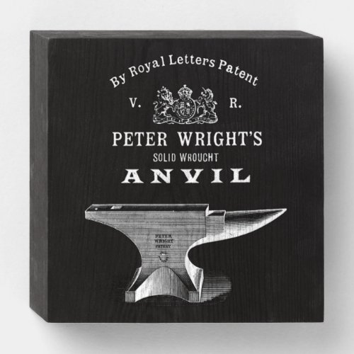 Vintage Peter Wright Anvil Blacksmithing Wooden Box Sign