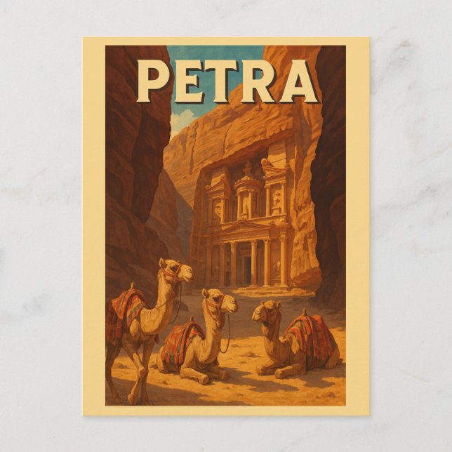 Vintage Petra Jordan Travel Postcard (Front)