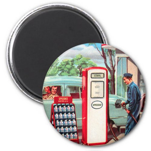 Vintage Petroleum Gasoline Station Attendant Magnet