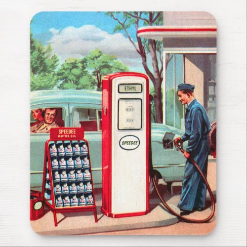 Vintage Petroleum Gasoline Station Attendant Mouse Pad