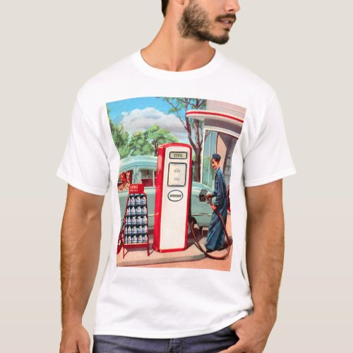 Vintage Petroleum Gasoline Station Attendant T_Shirt