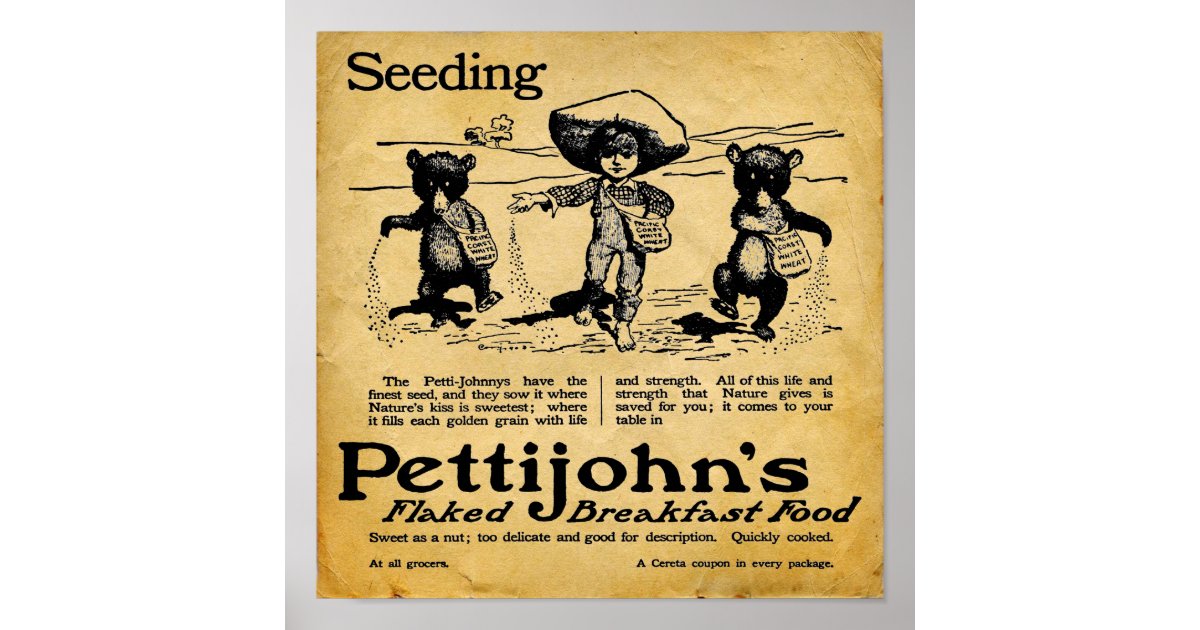 Vintage Pettijohns Breakfast Cereal Print/Poster Poster | Zazzle