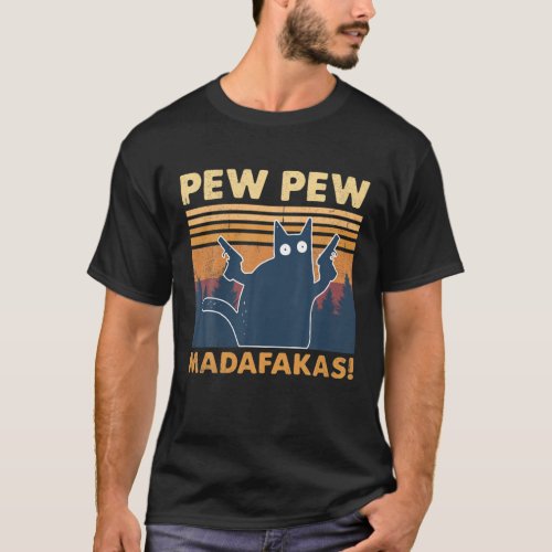 Vintage PewPewPew Madafakas  Crazy Pew Cat T_Shirt