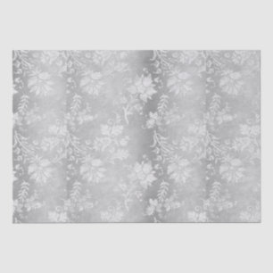 Vintage Pewter Brocade Wedding Tissue Paper