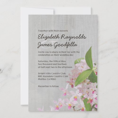Vintage Phalaenopsis Orchid Wedding Invitations