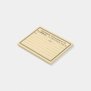 Vintage Pharmacy Label Post-it Notes