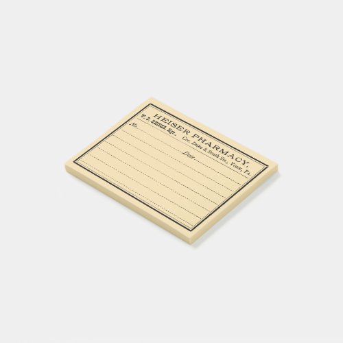 Vintage Pharmacy Label Post_it Notes